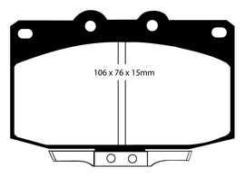 Pastiglie Freni Sportive EBC Gialle Anteriore MAZDA RX7 2.4 (1.3) Cv  dal 1986 al 1991 Pinza  Diametro disco 276mm