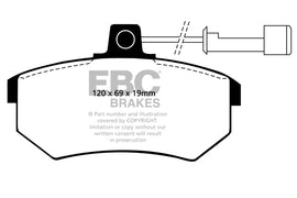 Pastiglie Freni EBC Ultimax Anteriore AUDI 100 1.8 Cv  dal 1982 al 1984 Pinza Girling/TRW Diametro disco 256mm