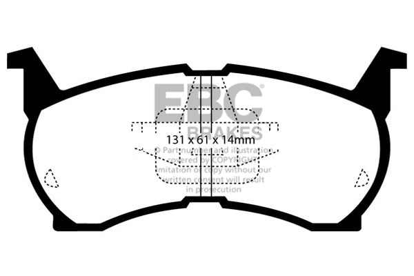 Pastiglie Freni EBC Ultimax Anteriore MAZDA 626 1.6 Cv  dal 1983 al 1987 Pinza Akebono Diametro disco 229mm