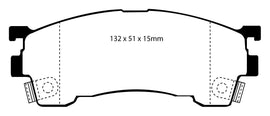 Pastiglie Freni Sportive EBC Gialle Anteriore FORD Probe 2.0 Cv  dal 1994 al 1998 Pinza Sumitomo Diametro disco 258mm