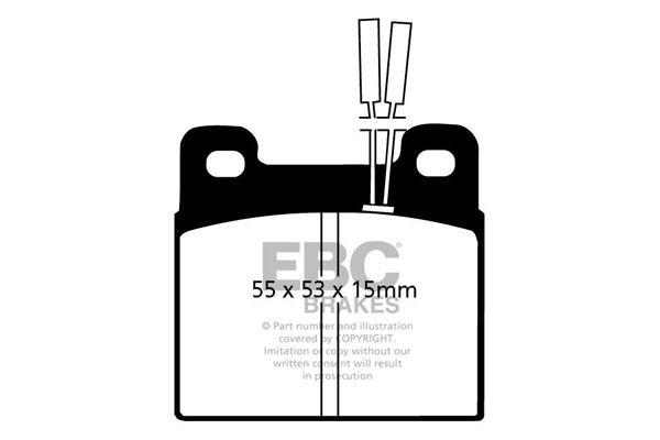 Pastiglie Freni EBC Ultimax Posteriore ALFA ROMEO 75 1.6 Cv  dal 1985 al 1989 Pinza ATE Diametro disco 250mm