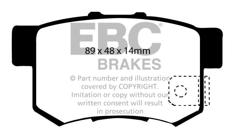 Pastiglie Freni EBC Blu Posteriore MG ZR 1.8 Cv 160 dal 2001 al 2005 Pinza Akebono Diametro disco 260mm