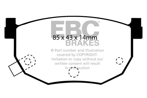 Pastiglie Freni EBC Ultimax Posteriore HYUNDAI Coupe 1.6 Cv  dal 1997 al 1999 Pinza Sumitomo Diametro disco 258mm