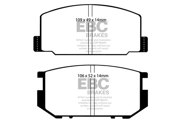 Pastiglie Freni EBC Ultimax Anteriore TOYOTA Carina TA60 1.6 Cv  dal 1981 al 1983 Pinza  Diametro disco 234mm