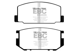 Pastiglie Freni EBC Ultimax Anteriore TOYOTA Carina TA60 1.6 Cv  dal 1981 al 1983 Pinza  Diametro disco 234mm
