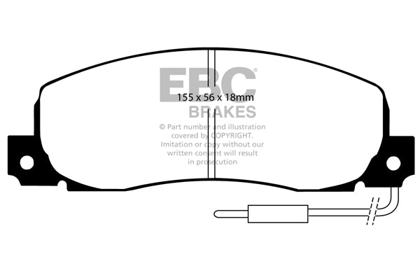 Pastiglie Freni EBC Ultimax Anteriore OPEL Arena 1.9 D Cv  dal 1997 al 2000 Pinza  Diametro disco 252mm