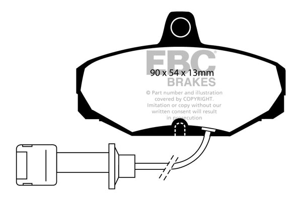 Pastiglie Freni EBC Ultimax Posteriore FORD Granada Mk3 1.8 Cv  dal 1985 al 1992 Pinza Girling/TRW Diametro disco 253mm