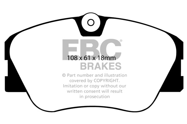 Pastiglie Freni EBC Ultimax Anteriore MERCEDES-BENZ 190 (W201) 2.3 16v Cv  dal 1984 al 1988 Pinza Girling/TRW Diametro disco 284mm