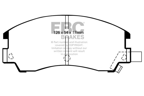 Pastiglie Freni EBC Ultimax Anteriore SUBARU Leone (Series 3) 1.3 Cv  dal 1984 al 1991 Pinza Akebono Diametro disco 242mm