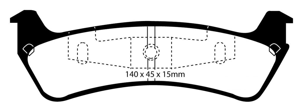 Pastiglie Freni EBC Extra-Duty Verdi Serie 6000 Posteriore FORD Explorer (UK) 4.0 Cv  dal 1997 al 2001 Pinza  Diametro disco 285mm