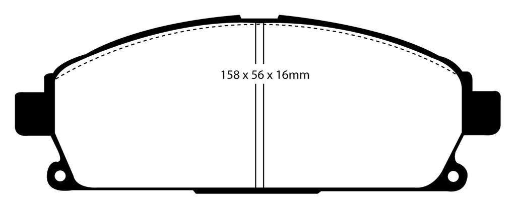 Pastiglie Freni EBC Extra-Duty Verdi Serie 6000 Anteriore NISSAN Elgrand E50 3.0 TD Cv 168 dal 1999 al 2003 Pinza  Diametro disco 283mm