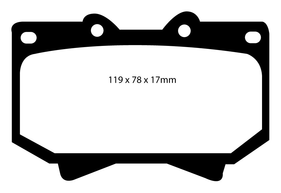 Pastiglie Freni EBC Extra-Duty Verdi Serie 6000 Anteriore TOYOTA Landcruiser HDJ100 4.2 TD Cv  dal 1998 al 2007 Pinza  Diametro disco 312mm