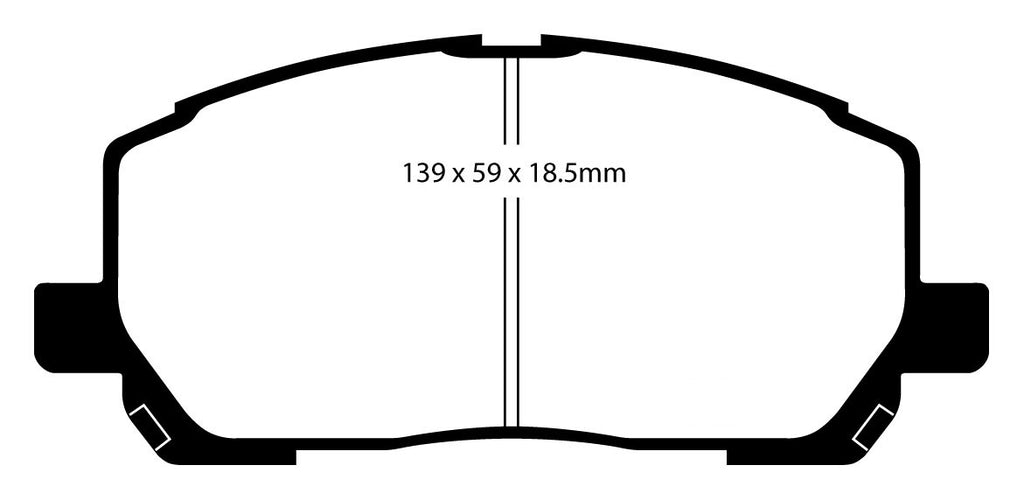 Pastiglie Freni EBC Extra-Duty Verdi Serie 6000 Anteriore TOYOTA Highlander 2.4 Cv  dal 2000 al 2003 Pinza  Diametro disco 296mm