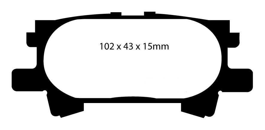 Pastiglie Freni EBC Extra-Duty Verdi Serie 6000 Posteriore LEXUS RX300 3 Cv  dal 2003 al 2007 Pinza  Diametro disco 288mm