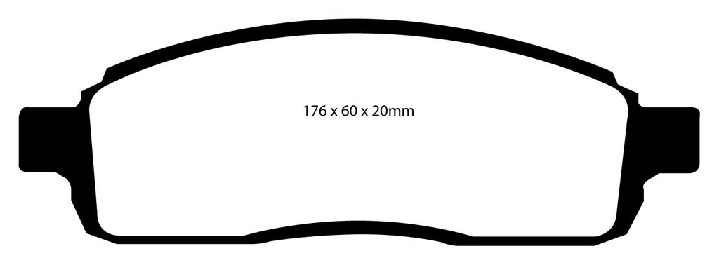 Pastiglie Freni EBC Extra-Duty Verdi Serie 6000 Anteriore FORD F-150  Cv  dal 2004 al 2008 Pinza  Diametro disco 330mm