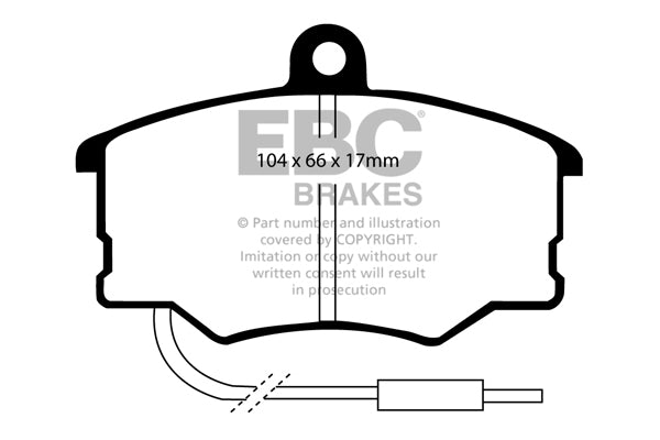 Pastiglie Freni EBC Ultimax Anteriore FIAT Croma 1.6 Cv  dal 1986 al 1988 Pinza Girling/TRW Diametro disco 258mm