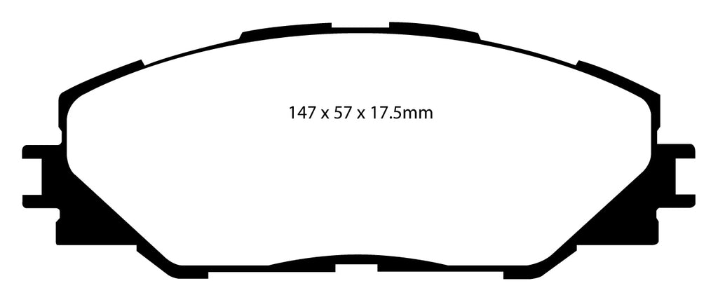 Pastiglie Freni EBC Extra-Duty Verdi Serie 6000 Anteriore TOYOTA Harrier XU60 2 Cv  dal 2014 al 2020 Pinza  Diametro disco 0mm