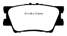 Pastiglie Freni EBC Extra-Duty Verdi Serie 6000 Posteriore TOYOTA Rav 4 XA30 2 Cv  dal 2006 al 2013 Pinza Akebono Diametro disco 281mm