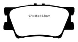 Pastiglie Freni EBC Extra-Duty Verdi Serie 6000 Posteriore TOYOTA Rav 4 XA30 2 Cv  dal 2006 al 2013 Pinza Akebono Diametro disco 281mm