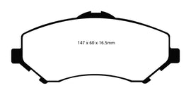 Pastiglie Freni EBC Extra-Duty Verdi Serie 6000 Anteriore FIAT Freemont 2.0 TD Cv 140 dal 2011 al 2016 Pinza  Diametro disco 302mm
