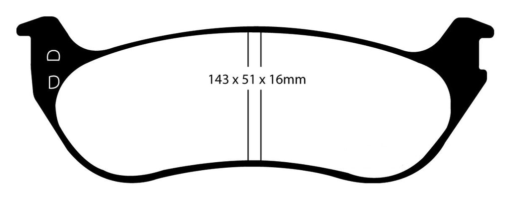 Pastiglie Freni EBC Extra-Duty Verdi Serie 6000 Posteriore FORD Explorer (USA) 4 Cv  dal 2006 al 2010 Pinza  Diametro disco 301mm