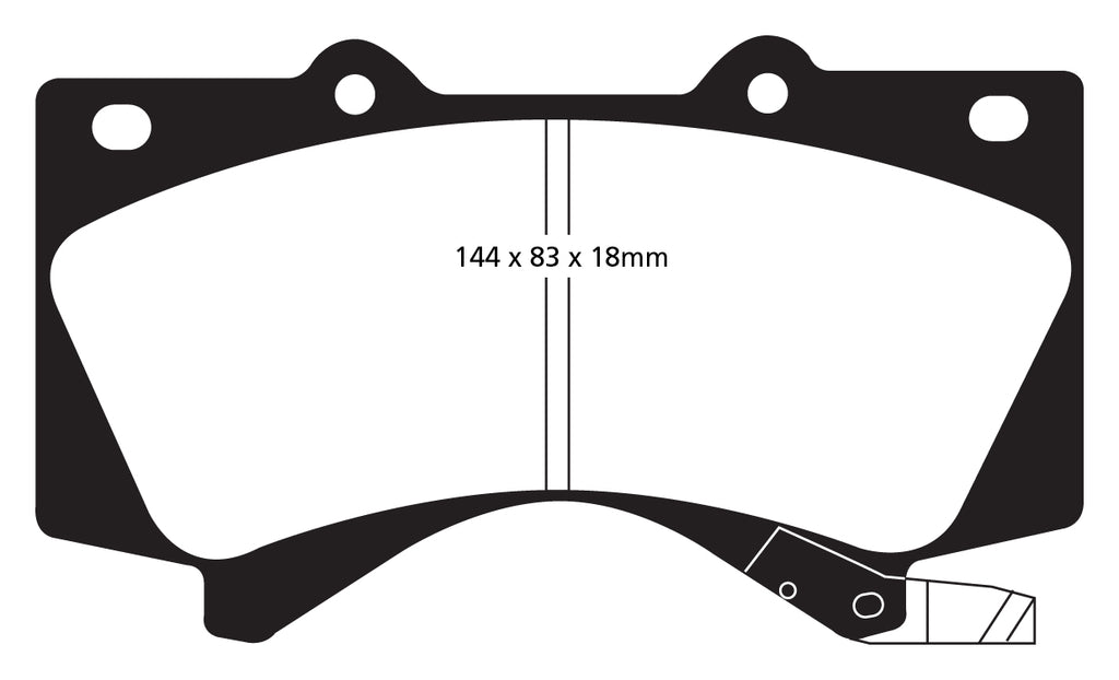 Pastiglie Freni EBC Extra-Duty Verdi Serie 6000 Anteriore LEXUS LX450 4.5 TD Cv  dal 2015 al 2022 Pinza  Diametro disco 355mm