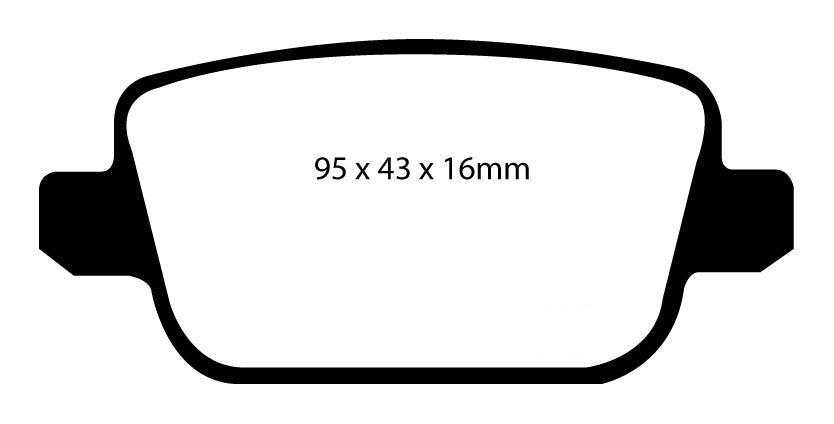 Pastiglie Freni EBC Extra-Duty Verdi Serie 6000 Posteriore FORD Kuga (Mk1) 2.0 TD Cv  dal 2008 al 2012 Pinza TRW Diametro disco 302mm