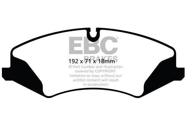 Pastiglie Freni EBC Extra-Duty Verdi Serie 6000 Anteriore LAND ROVER Discovery 4 2.7 TD Cv 190 dal 2010 al 2011 Pinza TRW Diametro disco 360mm