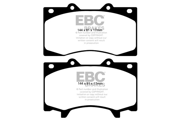 Pastiglie Freni EBC Extra-Duty Verdi Serie 6000 Anteriore NISSAN Patrol Y62 3.0 TD Cv  dal 2012 al 2022 Pinza  Diametro disco 358mm