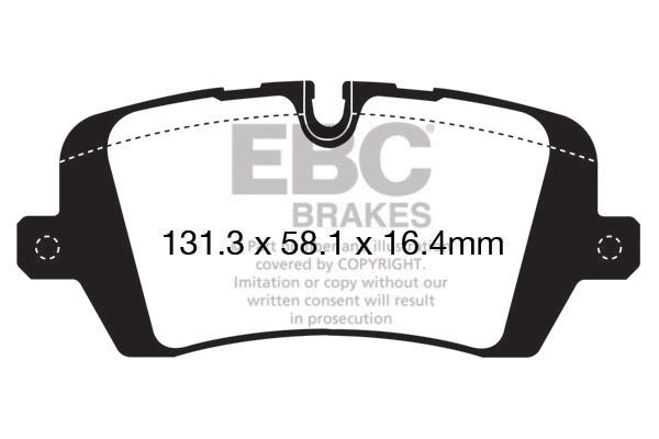 Pastiglie Freni EBC Extra-Duty Verdi Serie 6000 Posteriore LAND ROVER Defender 110 L663 2.0 TD Cv 200 dal 2020 al 2022 Pinza TRW Diametro disco 365mm