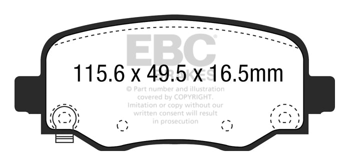 Pastiglie Freni EBC Extra-Duty Verdi Serie 6000 Posteriore JEEP Cherokee 2.0 TD Cv 140 dal 2014 al 2019 Pinza  Diametro disco 320mm