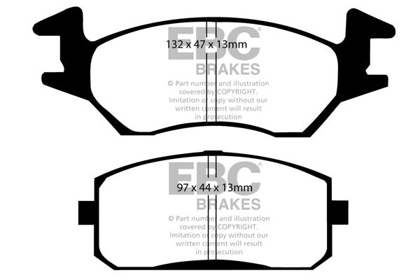 Pastiglie Freni EBC Ultimax Anteriore TOYOTA Starlet 1.5 D Cv  dal 1984 al 1990 Pinza  Diametro disco 226mm