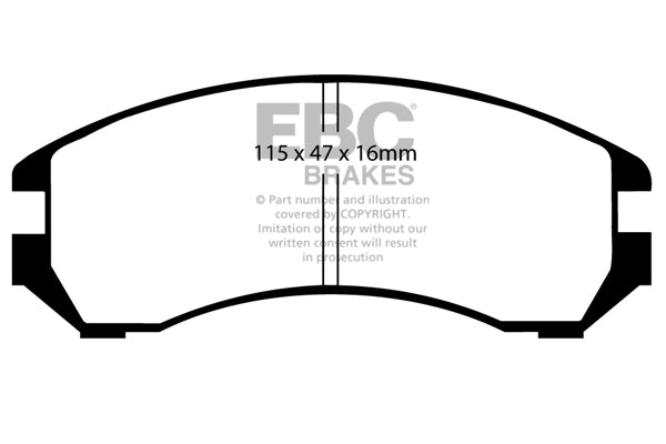 Pastiglie Freni EBC Ultimax Anteriore SUZUKI Swift AA34S 1.3 GTi Cv  dal 1989 al 1997 Pinza Akebono Diametro disco 250mm