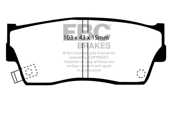 Pastiglie Freni EBC Extra-Duty Verdi Serie 6000 Anteriore SUZUKI Vitara TA01 1.6 Cv  dal 1988 al 1994 Pinza Akebono Diametro disco 290mm