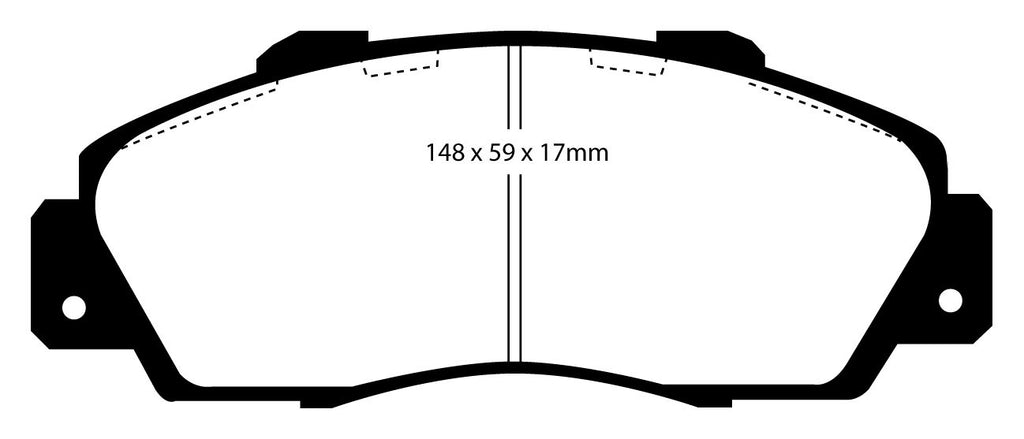 Pastiglie Freni EBC Extra-Duty Verdi Serie 6000 Anteriore HONDA CR-V Mk1 2 Cv  dal 1997 al 2002 Pinza Akebono Diametro disco 282mm