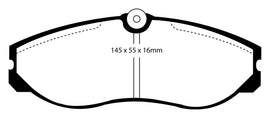 Pastiglie Freni EBC Extra-Duty Verdi Serie 6000 Anteriore NISSAN Serena 1.6 Cv  dal 1993 al 2000 Pinza Girling/TRW Diametro disco 257mm
