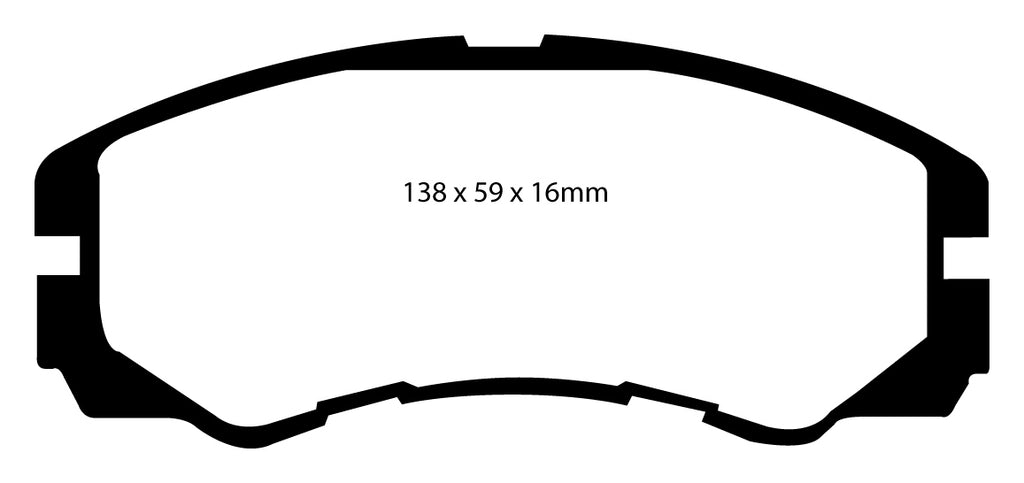 Pastiglie Freni EBC Extra-Duty Verdi Serie 6000 Anteriore OPEL Frontera 2.0 Cv  dal 1995 al 1998 Pinza Akebono Diametro disco 280mm