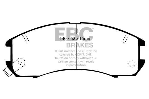 Pastiglie Freni EBC Ultimax Anteriore MAZDA 626 1.8 Cv  dal 1987 al 1992 Pinza Akebono Diametro disco 242mm