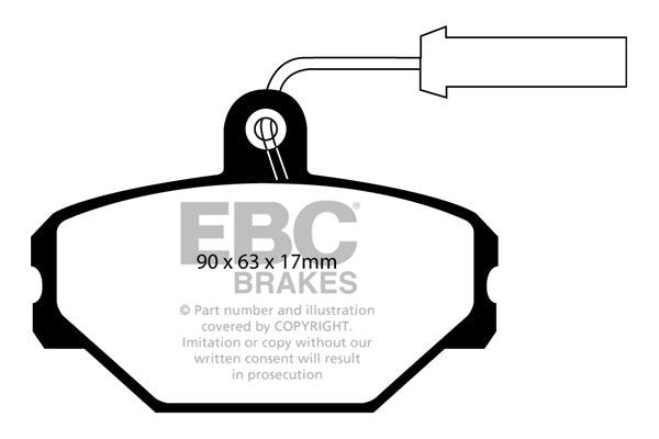 Pastiglie Freni EBC Ultimax Anteriore FIAT Panda 0.8 Cv  dal 1992 al 1996 Pinza Girling/TRW Diametro disco 228mm