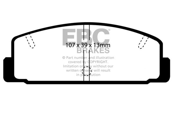 Pastiglie Freni EBC Ultimax Posteriore MAZDA 323 1.6 Cv  dal 2001 al 2004 Pinza Akebono Diametro disco 260mm