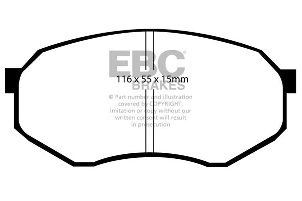 Pastiglie Freni EBC Ultimax Anteriore MAZDA 929 HC 2 Cv  dal 1987 al 1989 Pinza Sumitomo Diametro disco 0mm