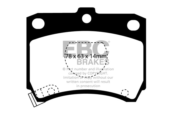 Pastiglie Freni EBC Ultimax Anteriore KIA Pride 1.1 Cv  dal 1991 al 1994 Pinza Sumitomo Diametro disco 219mm