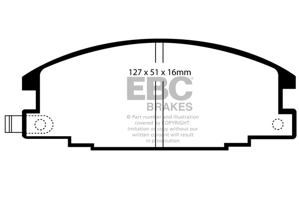 Pastiglie Freni EBC Ultimax Anteriore OPEL Campo 2.2 D Cv  dal 1992 al 1996 Pinza Akebono Diametro disco 257mm