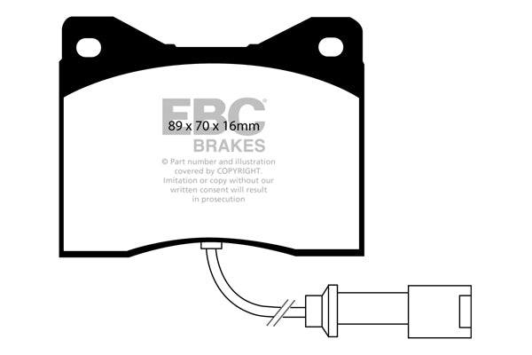 Pastiglie Freni EBC Ultimax Anteriore FORD Sierra 2.0 Turbo Cosworth Cv  dal 1985 al 1986 Pinza ATE Diametro disco 283mm