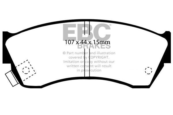 Pastiglie Freni EBC Ultimax Anteriore SUZUKI Alto 1.0 Cv  dal 1997 al 1999 Pinza Akebono Diametro disco 231mm