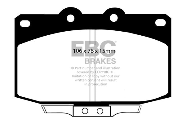 Pastiglie Freni EBC Ultimax Anteriore MAZDA RX7 2.4 (1.3) Cv  dal 1986 al 1991 Pinza  Diametro disco 276mm