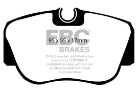 Pastiglie Freni EBC Ultimax Anteriore MERCEDES-BENZ 190 (W201) 1.8 Cv  dal 1990 al 1993 Pinza Girling/TRW Diametro disco 262mm