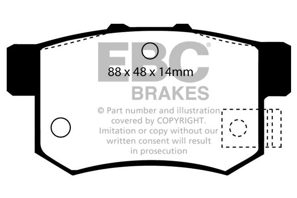 Pastiglie Freni EBC Ultimax Posteriore HONDA Accord 2.2 Cv  dal 1990 al 1992 Pinza Akebono Diametro disco 260mm