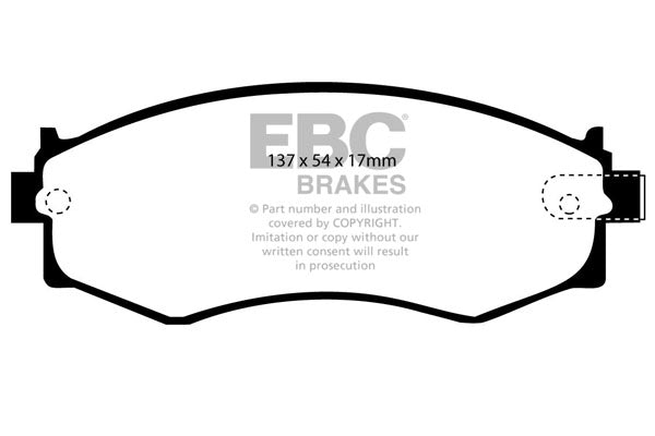 Pastiglie Freni EBC Ultimax Anteriore HYUNDAI Sonata 1.8 Cv  dal 1988 al 1994 Pinza  Diametro disco 257mm