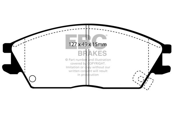 Pastiglie Freni EBC Ultimax Anteriore HYUNDAI Accent 1.3 Cv  dal 1994 al 1999 Pinza Akebono Diametro disco 242mm